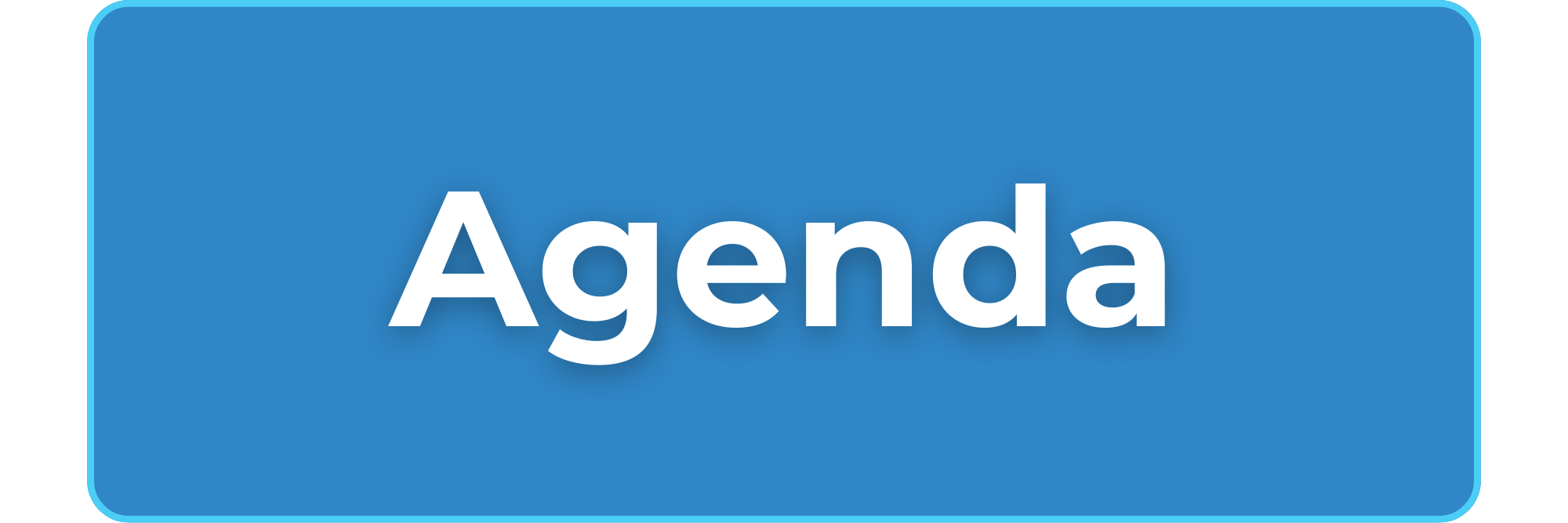 Blue rectangular button with white text that reads “Agenda.”